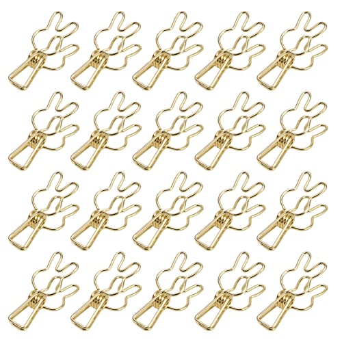 Resefinem 20 PCs Mehrzweck Mehrzweck -Multifunktions -Elektroplating Hohlmetallbindemittel Starke Federklammern in Blau Ideal zum Klemmungsdokumenten Zertifikate Tickets Kleidung (Gold) von Respicefinem