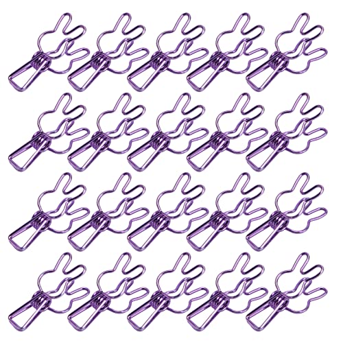 Resefinem 20 PCs Mehrzweck Mehrzweck -Multifunktions -Elektroplating Hohlmetallbindemittel Starke Federklammern in Blau Ideal zum Klemmungsdokumenten Zertifikate Tickets Kleidung (Lila) von Respicefinem