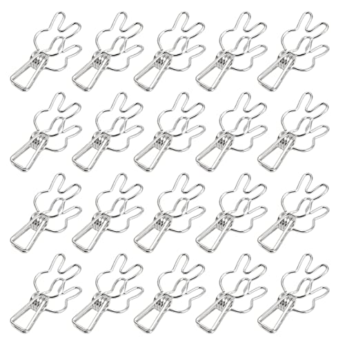 Resefinem 20 PCs Mehrzweck Mehrzweck -Multifunktions -Elektroplating Hohlmetallbindemittel Starke Federklammern in Blau Ideal zum Klemmungsdokumenten Zertifikate Tickets Kleidung (Silber) von Respicefinem