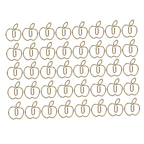 Resefinem 40PCs Goldene Äpfel Form der Form von Handwerksclips großer Größe für Home Office aus hochwertiger Metallfarbe, stark und Licht mit exquisiter Verarbeitung, die für die von Respicefinem