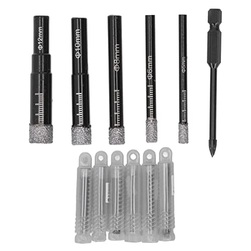 Resefinem 6PCS Diamond Loch Säge Bohrer Bit universelles runde Schaftbohrwerkzeug für Fliesenglas mit Kühlwachs und Diamantmaterial hoher Stärke hoher Kohlenstoffstahl, die für von Respicefinem