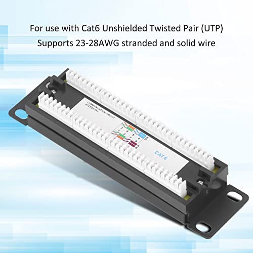 Resefinem 8 Ports Wall Mount Network Patch Panel UTP Cat6 Unschützte Kabelhalterung für 23-28AWG-Kabel Easy Installieren Sie Hochleistungen von Respicefinem