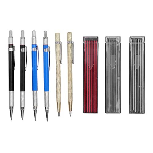 Resefinem Carpenter Bleistift Set mit 2 Schriftstellern 36 Nachfüllungen 4 Alle Metallstifte ideal für Holzbearbeitung mit Graphit -Nachfüllungen und Wolfram -Carbid von Respicefinem