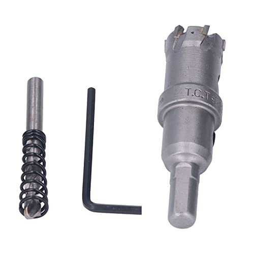 RespiceFinem Carbid Loch Säge Bit dicke Metallzähne -Lochschneider -Kit mit Sechskantschlüssel -Kernbohrer ideal zum Schneiden von Löcher in Stahlmetall -Aluminiumholz und mehr 28 (22mm) von Respicefinem