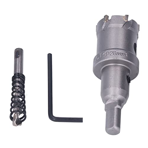 RespiceFinem Carbid Loch Säge Bit dicke Metallzähne -Lochschneider -Kit mit Sechskantschlüssel -Kernbohrer ideal zum Schneiden von Löcher in Stahlmetall -Aluminiumholz und mehr 28 (28mm) von Respicefinem