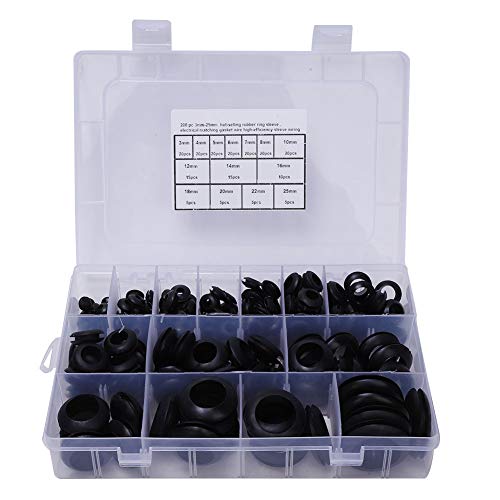Respicefinem 200 Pcs Harness Grommets Rubber Retaining Ring Blanking Hole 3 To 25mm Wiring Cable Gasket With 14 Kinds Of Different Sizes Integrated In A Box Portable And Respicefinem 200 Pcs Harness Grommets Rubber Retaining Ring Blanking Hole 3 To 25mm Wiring Cable Gasket With 14 Kinds Of Different Sizes Integrated In A Box Portable And von Respicefinem