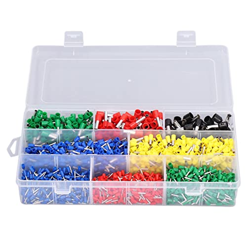 Respicefinem 2000-teiliges Aderendhülsen-Set, Kupfer-PVC-isolierte Aderendhülsen, Crimp-Anschlussdrähte, ideal zum Verbinden von Maschinen mit SPS, HMIs, Netzteilen, Lautsprechern von Respicefinem