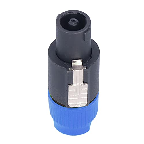 Respicefinem 4-teiliger 4-poliger Lautsprecherstecker mit Drehverschluss, Audio-Leistungsverstärker-Kabelstecker, ideal für Heimhardware, mit Ummantelung, geeignet für 6 bis 15 mm (Blue) von Respicefinem