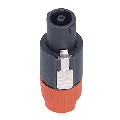 Respicefinem 4-teiliger 4-poliger Lautsprecherstecker mit Drehverschluss, Audio-Leistungsverstärker-Kabelstecker, ideal für Heimhardware, mit Ummantelung, geeignet für 6 bis 15 mm (Orange) von Respicefinem