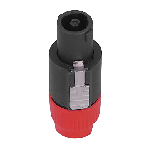 Respicefinem 4-teiliger 4-poliger Lautsprecherstecker mit Drehverschluss, Audio-Leistungsverstärker-Kabelstecker, ideal für Heimhardware, mit Ummantelung, geeignet für 6 bis 15 mm (Red) von Respicefinem