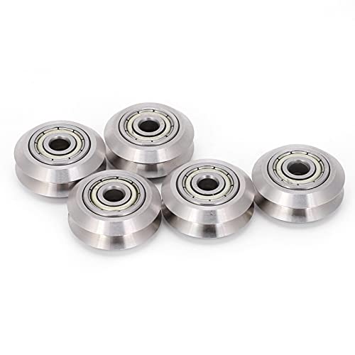Respicefinem 5Pcs VType Wheel Stainless Steel 3D Printer Parts Accessories for Openbuilds With 5mm Inner Hole Double V Type Design High Performance In Various Temperatures Good Respicefinem 5Pcs VType Wheel Stainless Steel 3D Printer Parts Accessories for Openbuilds With 5mm Inner Hole Double V Type Design High Performance In Various Temperatures Good von Respicefinem
