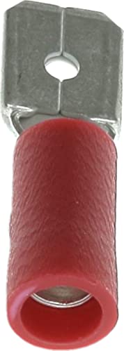 Flachkabelschuhe, rot, vorisoliert, männlich, verstärkt, in Beutel, 6,35 mm x 0,8 mm, 0,3 bis 1,5 mm², 20 Stück von Restagraf