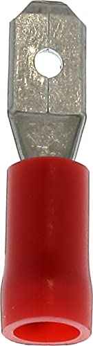 Flachstecker, rot, vorisoliert, männlich, verstärkt, in Beutel, 4,8 mm x 0,8 mm, 0,3 bis 1,5 mm², 20 Stück von Restagraf