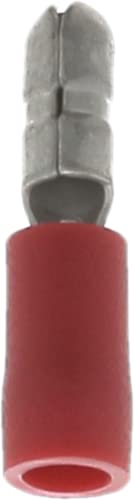 Roter Kabelschuh, zylindrisch, vorisoliert, männlich, verstärkt, in Blisterverpackung, 4 mm Durchmesser, 0,3 bis 1,5 mm², 8 Stück von Restagraf