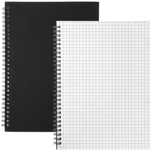 Resurhang Spiralnotizbücher, 18,5 x 25,4 cm, kariert, B5160 Seiten, 4 Quadrate pro Zoll, Grafikpapier, vierfach liniert, für Ingenieurwesen, quadratisch, Arbeit, Schule, 2 Stück Resurhang Spiralnotizbücher, 18,5 x 25,4 cm, kariert, B5160 Seiten, 4 Quadrate pro Zoll, Grafikpapier, vierfach liniert, für Ingenieurwesen, quadratisch, Arbeit, Schule, 2 Stück von Resurhang