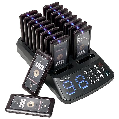 Retekess T115 Restaurant Pager System, Pager Rufsystem, 99 Kanäle wasserdichte Keypad, 500M Keine Warteschlangen, Eine Wichtige Abschaltung, Pager, Aufrufsystem in Hotel, Food Truck, Bar Retekess T115 Restaurant Pager System, Pager Rufsystem, 99 Kanäle wasserdichte Keypad, 500M Keine Warteschlangen, Eine Wichtige Abschaltung, Pager, Aufrufsystem in Hotel, Food Truck, Bar von Retekess