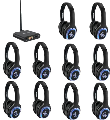 Retekess TA004 Silent Disco Kopfhörer Set, Kopfhörer Wireless für TV, 3 Kanäle, 200M Worjing Entfernung, 10 Kopfhörer, Silent Disco Starter Kit für Partys Retekess TA004 Silent Disco Kopfhörer Set, Kopfhörer Wireless für TV, 3 Kanäle, 200M Worjing Entfernung, 10 Kopfhörer, Silent Disco Starter Kit für Partys von Retekess