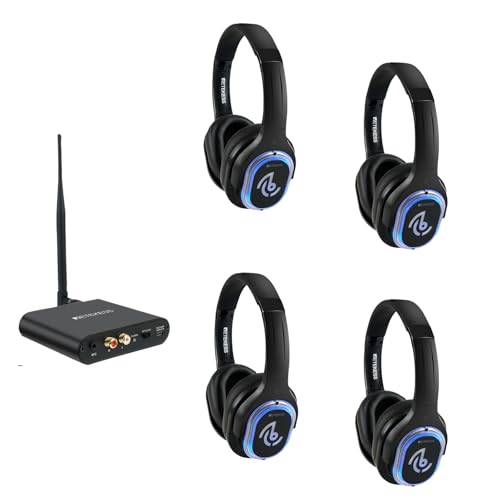 Retekess TA004 Silent Disco Starter Kit, Kabellose Kopfhörer für Fernseher, 3 Kanäle, 200 m Reichweite, 4 Kopfhörer, Silent-Disco-Kopfhörerset für Partys Retekess TA004 Silent Disco Starter Kit, Kabellose Kopfhörer für Fernseher, 3 Kanäle, 200 m Reichweite, 4 Kopfhörer, Silent-Disco-Kopfhörerset für Partys von Retekess