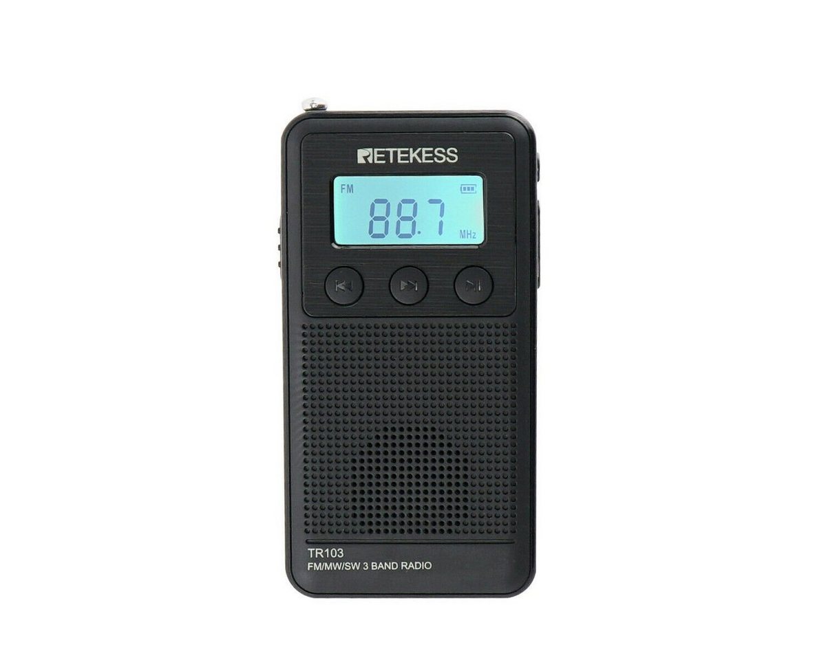 Retekess TR103 Tragbares Klein Radio, FM MW SW Radio, Stereo UKW-Radio (Pocket FM / MW / SW, MP3-Player, UKW / MW / SW 3-Band-Radio, 9 / 10KHz MW Stufen einstellbar, Lautstärkeregler mit 16 Stufen, Karte TF, maximale Unterstützung 32G) von Retekess