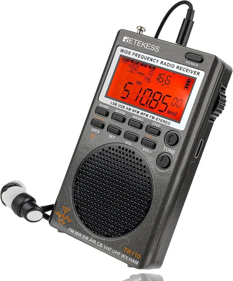 Retekess TR110 Tragbares Digitales Radio,World FM Stereo,Sleep Timer,für Sports Radio von Retekess