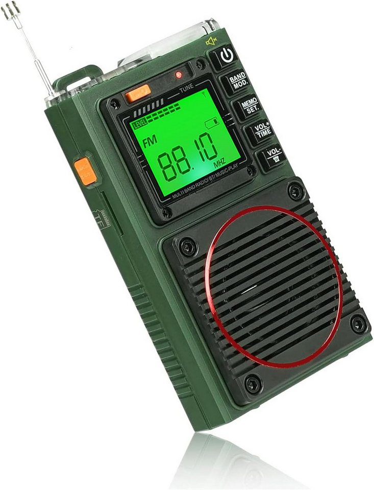 Retekess TR111Tragbares Shortwave Radio,FM VHF AM SW WB Band,Radio Enthusiasten Radio (Unterstützung App Intelligent Remote, MP3/TF, Bass Stereo SOS Alarm) von Retekess