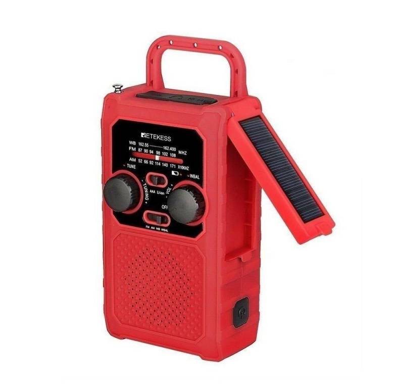 Retekess TR201 Tragbares Notfall-Radio 5000 mAh für Camping Überleben Notfallradio (Solar Radio, Tragbares Kurbelradio, SOS-Alarm) von Retekess