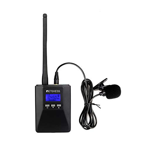 Retekess TR506 Tour Guide System FM-Transmitter mit Wiederaufladbarem Akku für Gleichzeitige Konferenzen(1 Sender, Schwarz) von Retekess