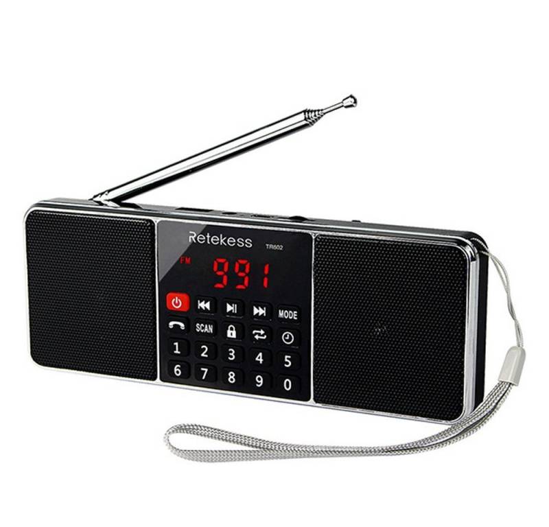 Retekess TR602 Tragbares Radio mit Bluetooth, Digital Radio mit Dual Woofer UKW-Radio (Sleep-Timer, MP3-Player, Unterstützen Sie die TF-Karte) von Retekess