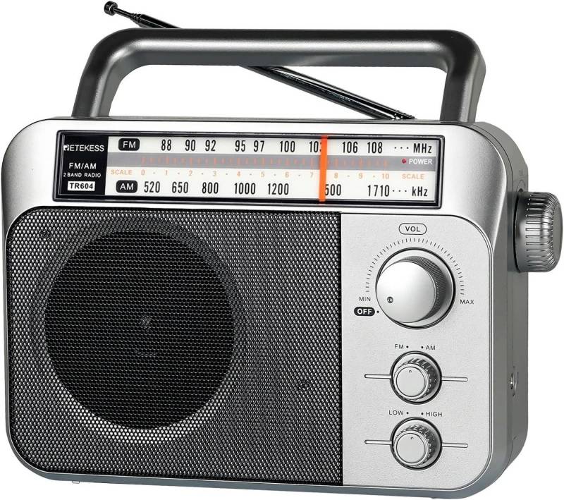 Retekess TR604 FM/AM Tragbares Radio für Ältere Mensche, Einfach zu Verwenden Radio (FM / AM-Radio, großes Zifferblatt, mit Großer Lautsprecher) von Retekess