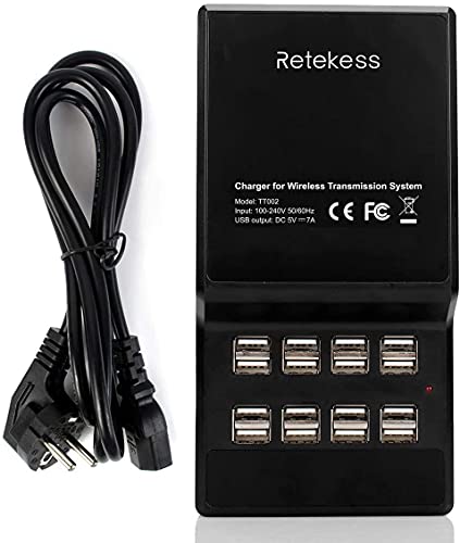 Retekess TT002 USB-Ladestation, Tragbar 16 Intelligente USB-Ports für das Retekess T130, T130S, TT122, TT105, TT106 Wireless Tour Guide System von Retekess