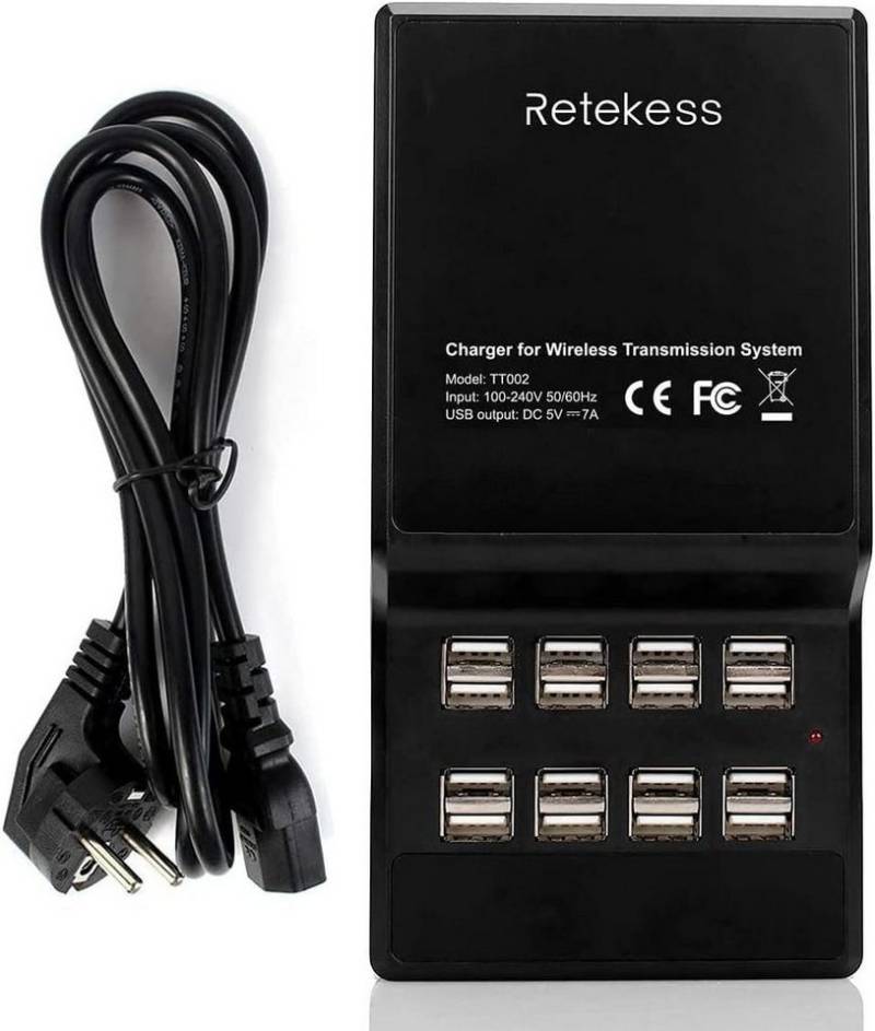 Retekess TT002 USB-Ladestation,Tragbar USB-Ports,für Wireless Tour Guide System USB-Ladegerät von Retekess