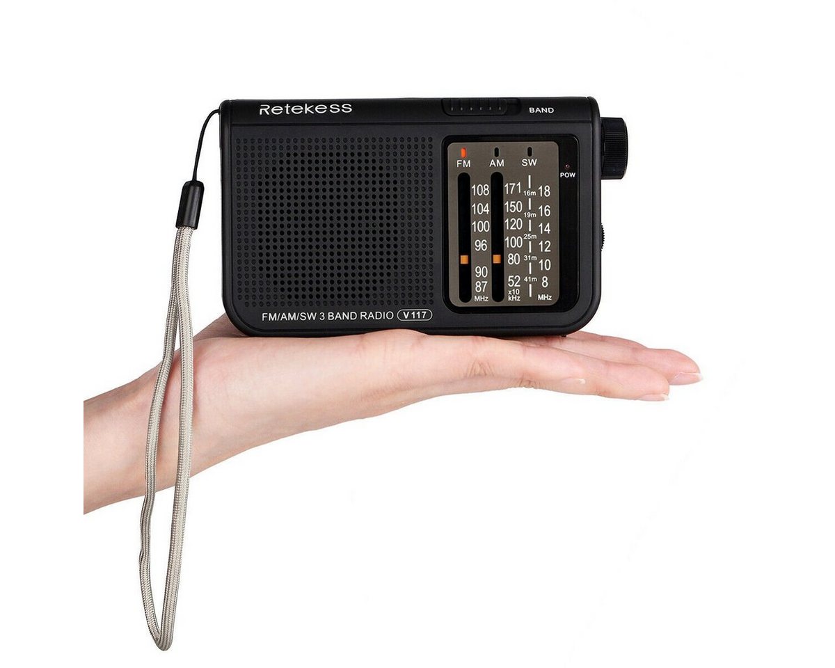 Retekess V117 Tragbares Radio, für Senioren, FM AM SW Radio UKW-Radio (FM AM SW Radio, Mit großem Zifferblatt-Display) von Retekess