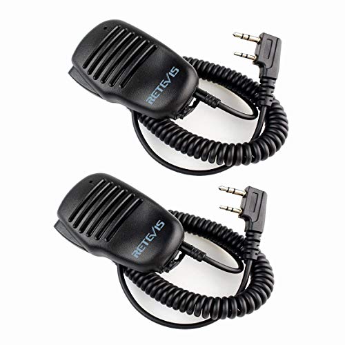 Retevis 2 Pin Funkgerät Lautsprecher Mikrofon Kompatibel mit Walkie Talkie Retevis RT24 RT27 RT21 RT22 RT622 RT81 RT46 RT617 RT618 RT619 RT666 RT668 Baofeng UV-5R BF-888S BF-88E Kenwood(2 Stück) von Retevis