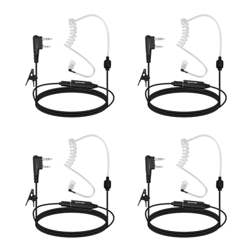 Retevis AI Aktiver Walkie-Talkie-Ohrhörer mit Geräuschunterdrückung, Walkie Talkie Kopfhörer, 2-poliges Funk-Headset Kompatibel mit BAOFENG JUCJET RT24 RT668 RT617 RT86 RT618 (4 Stück) von Retevis