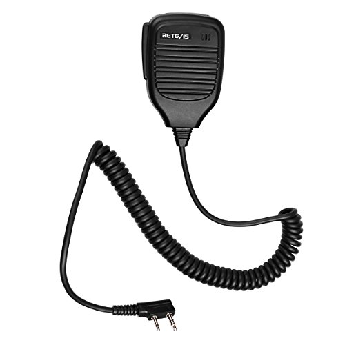 Retevis Fernbedienungsmikrofon 2-Poliges Walkie-Talkie-Handlautsprecher-Mikrofon Kompatibel mit Funkgerät RT24 RT27 BF-888S UV-5R Kenwood TYT (1 Stück) von Retevis