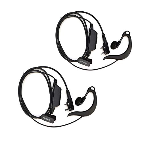 Retevis Funkgerät Headset, Sicherheits-Headset, G-förmiger Bodyguard-Ohrhörer Kompatibel RT24 RT27 RT28 RT619 RT618 Nestling (2 Stück) von Retevis