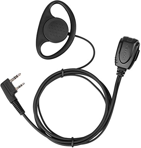 Retevis Funkgerät Headset 2 Pin, D-Form Ohrhörer, Kopfhörer Kompatibel RT24 RT46 RT618 RT622 Baofeng BF-88E BF-888S Radioddity GA-2S (1 STK.) von Retevis