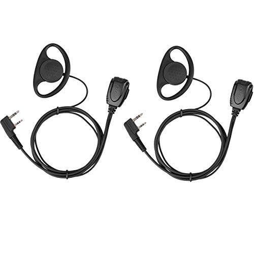 Retevis Funkgerät Headset 2 Pin D-Form Ohrhörer, Kopfhörer Kompatibel RT24 RT28 RT15 RT617 Baofeng BF-88E BF-888S Radioddity GA-2S Tyhbelle Kennwood (2 STK.) von Retevis