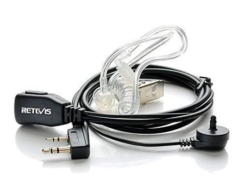 Retevis Funkgerät Headset 2 Pin Kompatibel mit Walkie Talkie Retevis RT24 Plus RT622 RT27 Baofeng UV-5R Plus BF-888S BF-88E Kenwood Sicherheits-Headset Kopfhörer Ohrhörer (1 Stuck) von Retevis