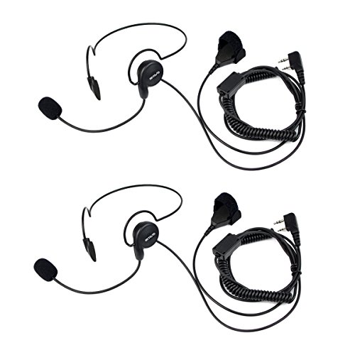 Retevis Funkgerät Headset mit Mikrofon Finger PTT 2 Pin Kopfhörer Kompatibel RT24 RT22 RT27 RT21 RT28 RT617 BF-88E BF-888S Kenwood TK-3401D Tyhbelle Walkie Talkies(2 STK.) von Retevis