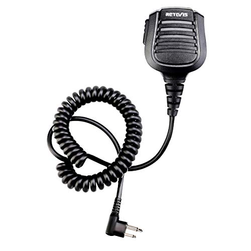 Retevis Funkgerät Lautsprecher Mikrofon 2 Pin IP54 Wasserdicht mit 3,5 mm Audiobuchse Kompatibel mit Minland G15/G18 Motorola DP1400 CP040 P080 GP68 GP88 GP300 Walkie Talkies (1 Stück) von Retevis