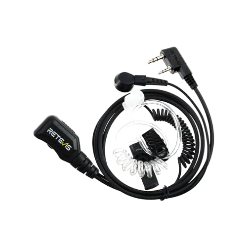 Retevis Funkgerät Ohrhörer, 2-poliges Sicherheits-Headset, schallschlauch funkgerät kompatibel mit Kenwood Two Way Radio RT24 RT27 RT618 (1 Stück) von Retevis