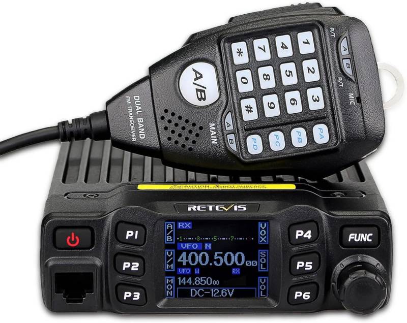 Retevis Funkgerät RT95 Mini Mobilgerät Dualband Amateurfunk Ham Radio Auto-Transceiver, (Mobilgerät), 200 Kanäle, UHF/VHF CTCSS/DCS von Retevis