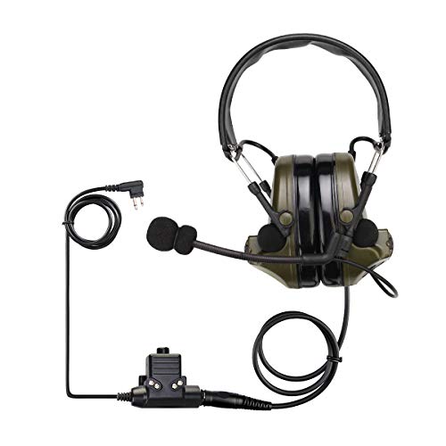 Retevis Funkgeräte Headset, Taktisches Headset, IPX4 Elektronisch Rauschunterdrückung Kopfhörer für Motorola DP1400 CP040 CP88 CP100 CP150 GP68 GP88 GP300 CT150 für Airsoft CS-Übungen (1 Stück) von Retevis