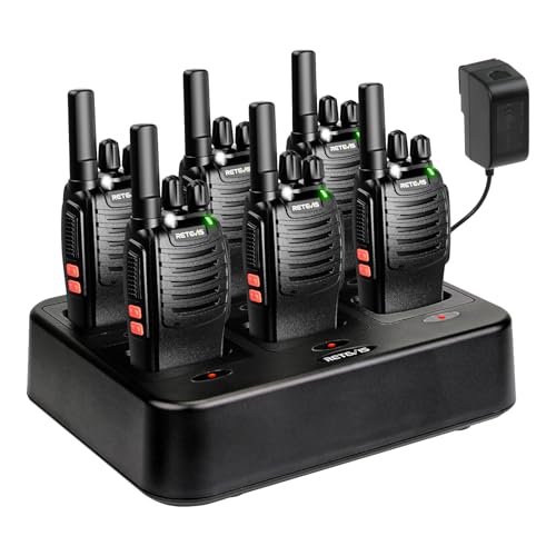 Retevis H777 Funkgerät, Walkie Talkie mit 6 Fach Ladegerät, Taschenlampe, Ein-Klick-Alarm, Frequenzbindung mit Einem Klick, VOX, Robust, Walkie Talkie Erwachsene für Sicherheit, Schule(6 STK, Schwarz) Retevis H777 Funkgerät, Walkie Talkie mit 6 Fach Ladegerät, Taschenlampe, Ein-Klick-Alarm, Frequenzbindung mit Einem Klick, VOX, Robust, Walkie Talkie Erwachsene für Sicherheit, Schule(6 STK, Schwarz) von Retevis