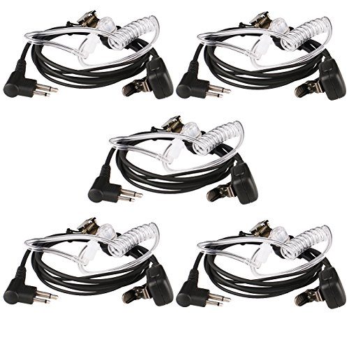 Retevis M001 Funkgerät Headset, 2 Pin Schallschlauch Headset Kopfhörer Ohrhörer Kompatibel mit Walkie Talkie Motorola DP1400 CP040 GP68 GP88 GP300 CP88 CP100 HYT TC-500 Hörschlauch Funkgerät (5 STK) von Retevis