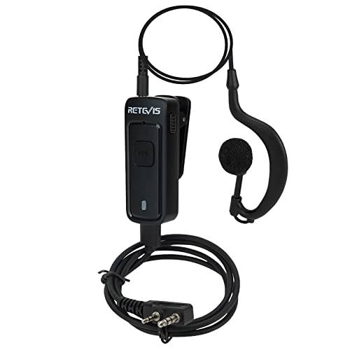 Retevis Noise Cancelling 2-Pin, Walkie-Talkie-Ohrhörer, Kompatibel mit Retevis RT668 RT617 RT622 RT24 RT27, HYT und Kenwood usw, G-Form-Funk-Ohrhörer (1 Stück) von Retevis