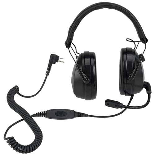 Retevis Noise Cancelling Walkie Talkie Kopfhörer, 2-Wege Radio Ohrhörer, Boom Mic, PTT, Walkie Talkie Headset Kompatibel mit Motorola 2-Pin CP040 DP1400 GP300 GP2000 Hyera(1 Pack) von Retevis