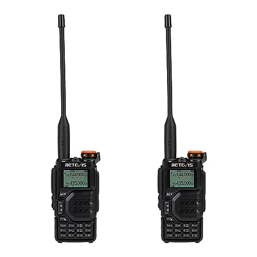 Retevis RA79 Walkie Talkies, Dualband-Amateurfunkgerät mit Empfindlichem Mikrofon, Air-Band-Empfang Ham Radio, Kanalerfassung, 2-Wege-Radio für Jagd, Reisen, Wandern, 2m 70cm Funkgerät (2 Stück) von Retevis