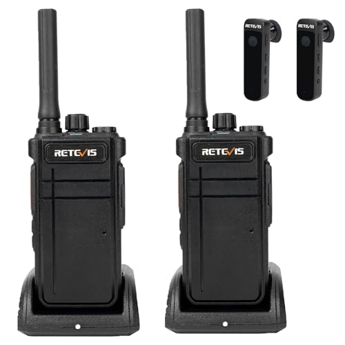 Retevis RB637 Funkgerät, Bluetooth Walkie Talkie, Bluetooth-Kopfhörer, Kabellose Kopie, Typ-C, Wiederaufladbares Langstrecken Walkie Talkie zum Radfahren (Schwarz, 2 Stück) von Retevis